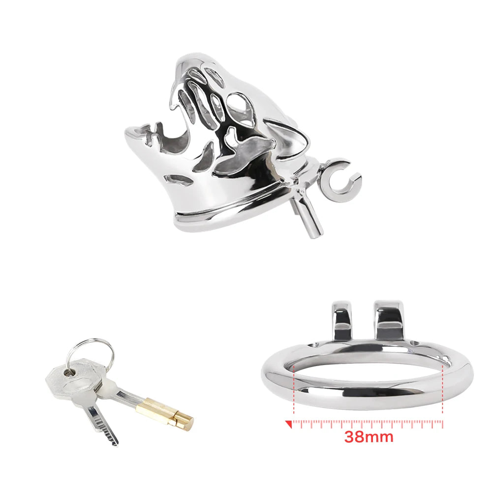 Punisher the Lion Stainless Steel Chastity