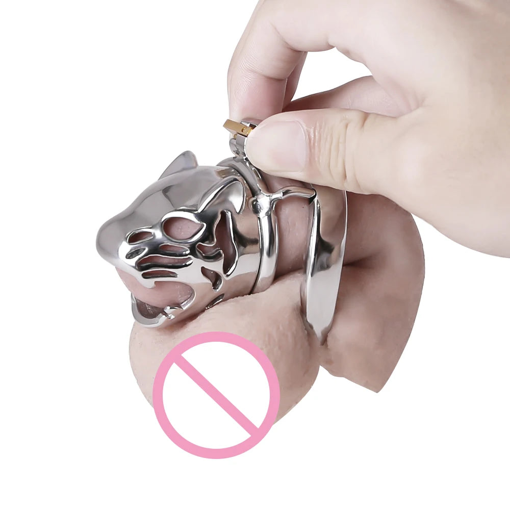 Punisher the Lion Stainless Steel Chastity